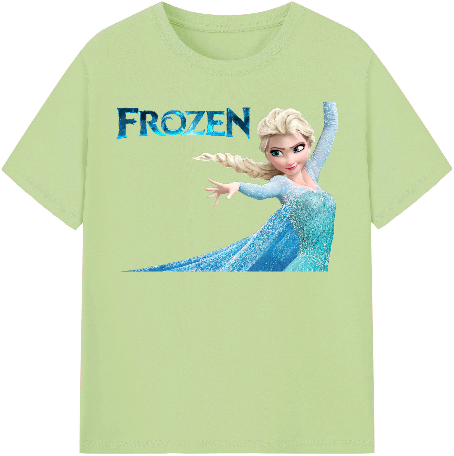 （画像用） アナと雪の女王 アンナ エルサ Frozen Anna Elsa 綿100％半袖Tシャツ（フロントプリント）